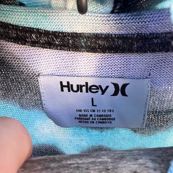 Hurley Youth Purple Pink Black Tie Dye Lightweight Hoodie Sweatshirt LARGE - Picture 4 of 4